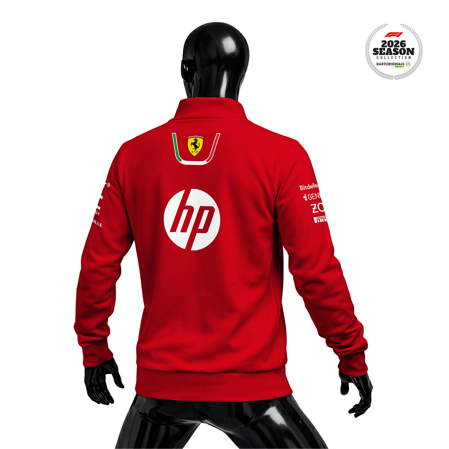 Scuderia Ferrari: SF-26 Merch Edition - Red 2026 (WHITE HP) Fermuarlı Ceket