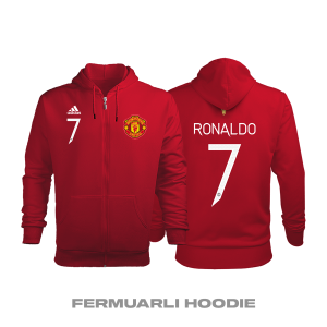 Manchester United: Home Edition 2021/2022 Fermuarlı Kapüşonlu Hoodie 4XL