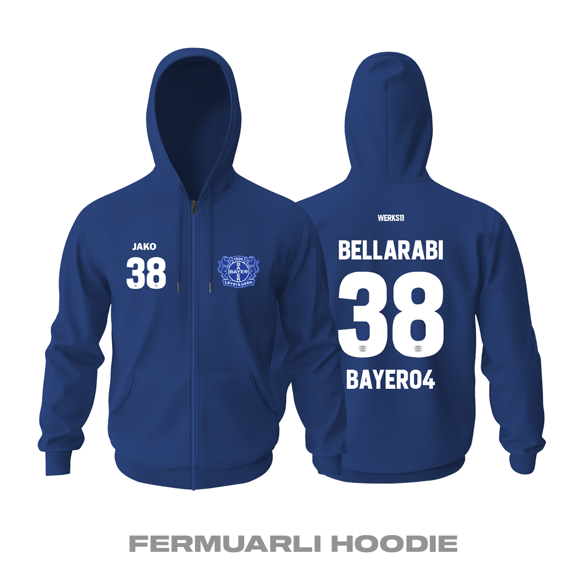 Bayer 04 Leverkusen: Third Edition 2021/2022 Fermuarlı Kapüşonlu Hoodie S