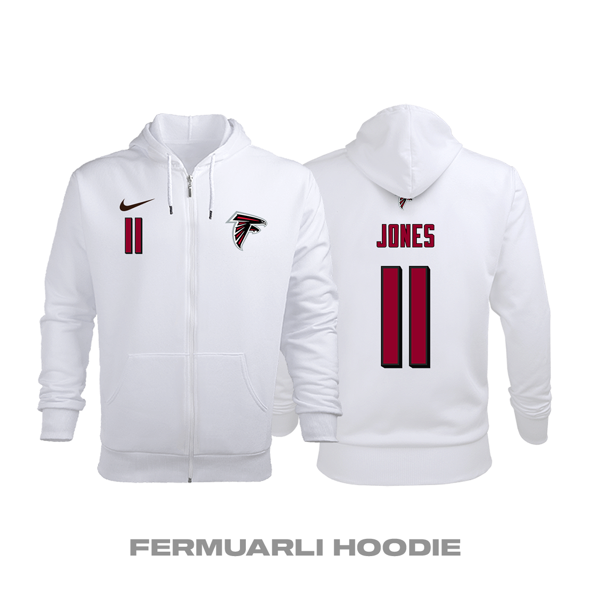 Atlanta Falcons: Road Edition 2020/2021 Fermuarlı Kapüşonlu Hoodie 4XL