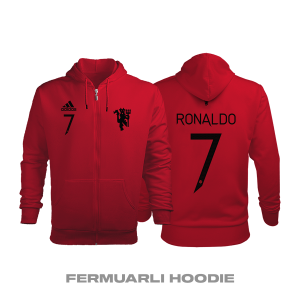 Manchester United: Red Devil Edition 2021/2022 Fermuarlı Kapüşonlu Hoodie 3XL
