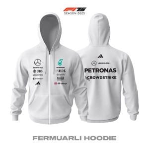 AMG Petronas F1 Team: W16 White Edition 2025 Fermuarlı Hoodie