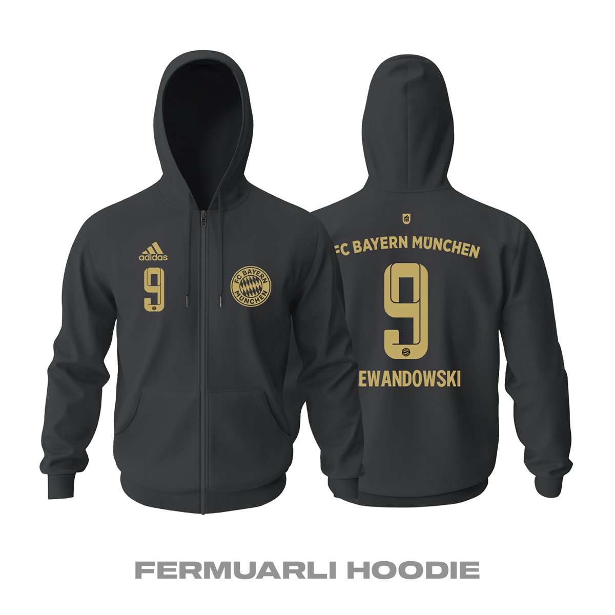Bayern Münih: Away Edition 2021/2022 Fermuarlı Kapüşonlu Hoodie L