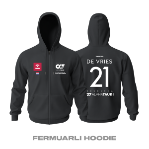 Scuderia AlphaTauri: Black Crew Edition 2023 Fermuarlı Kapüşonlu Hoodie