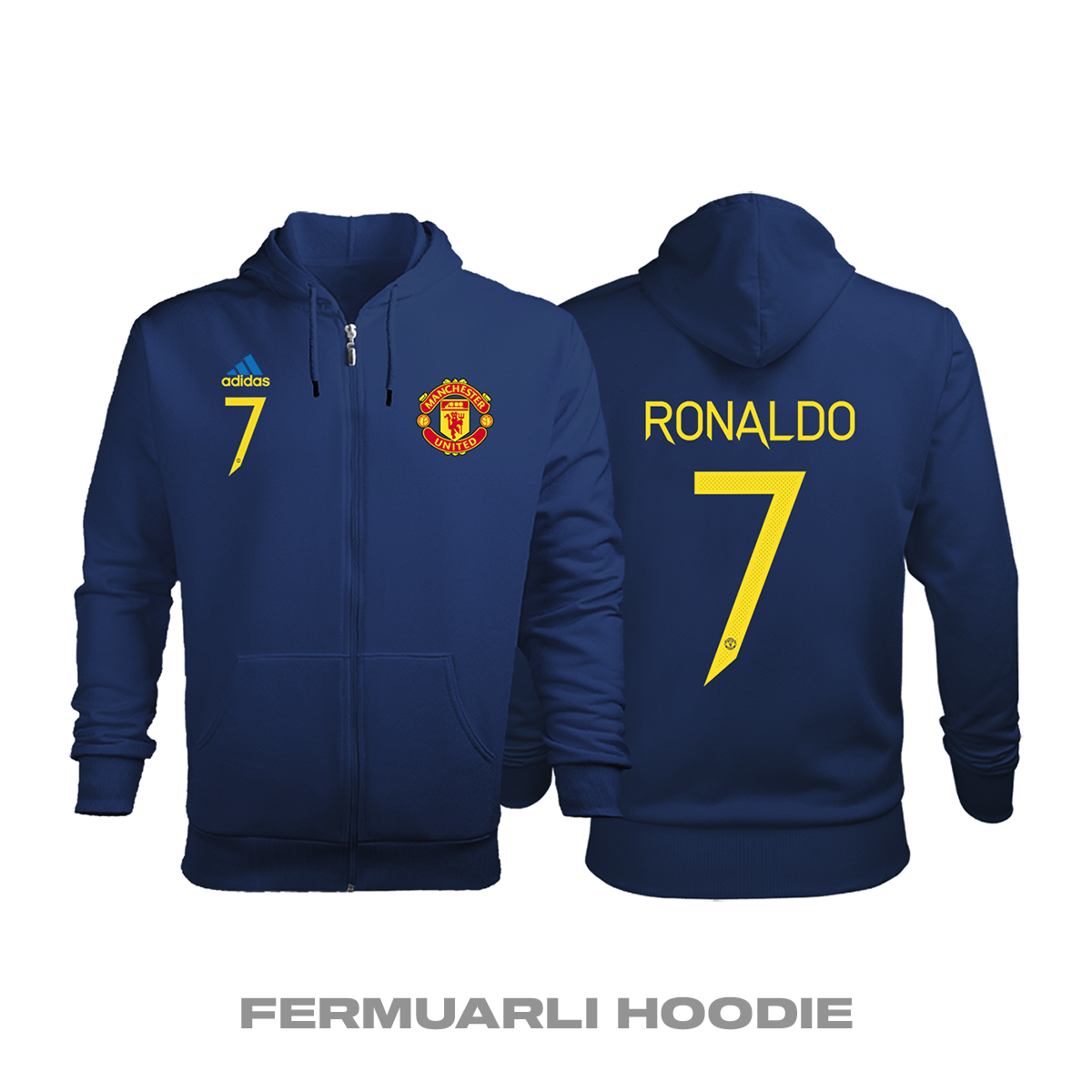 Manchester United: Third Edition 2021/2022 Fermuarlı Kapüşonlu Hoodie 2XL