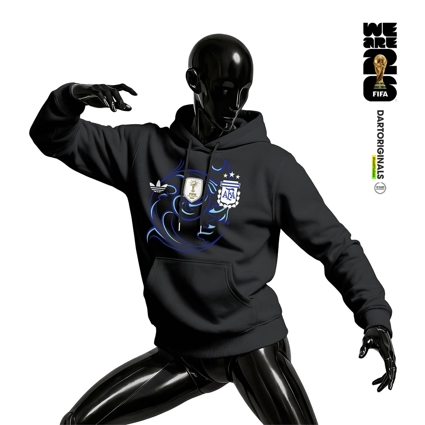 Argentina: Black Edition - FIFA World Cup™ 2026 Kapüşonlu Hoodie