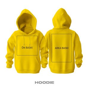 Kişisel Baskı - Sarı Kapüşonlu Hoodie