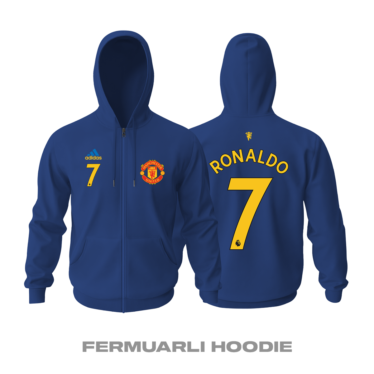 Manchester United: Third PL Edition 2021/2022 Fermuarlı Kapüşonlu Hoodie L