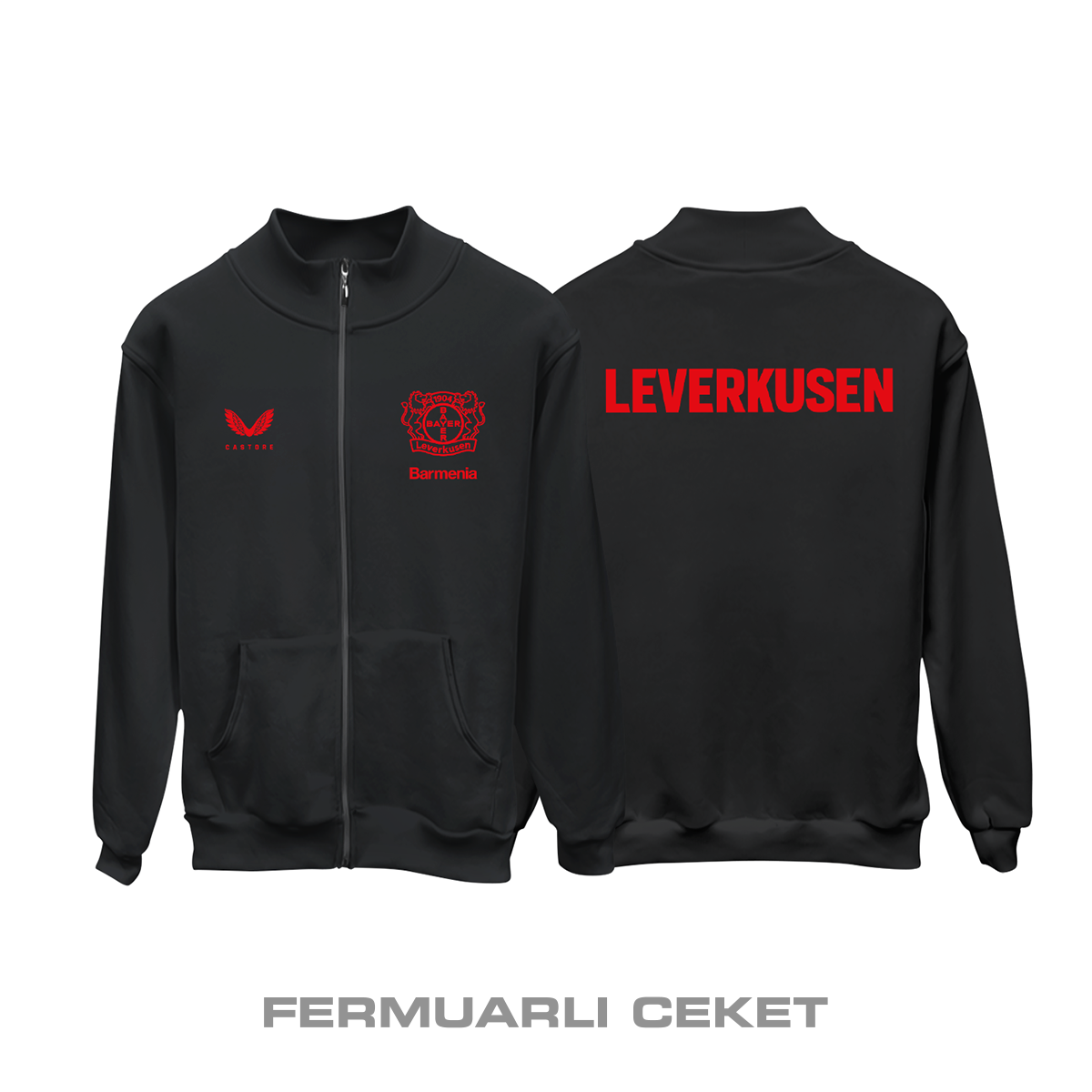 Leverkusen: Club Culture Series - Black Edition Fermuarlı Ceket