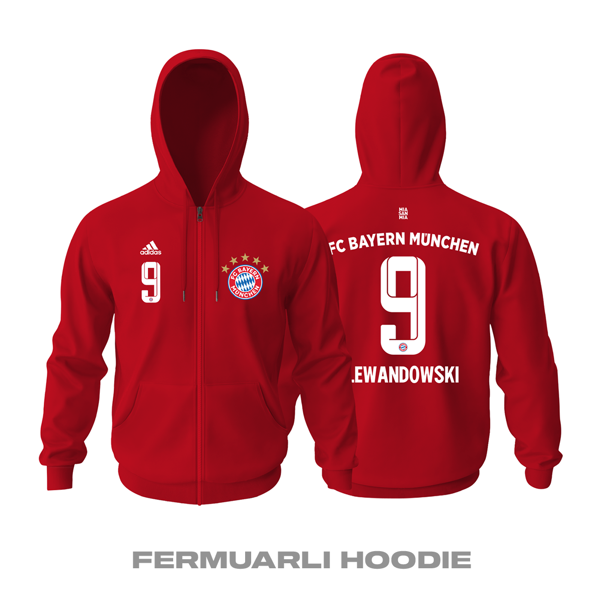 Bayern Münih: Home Edition 2021/2022 Fermuarlı Kapüşonlu Hoodie 4XL