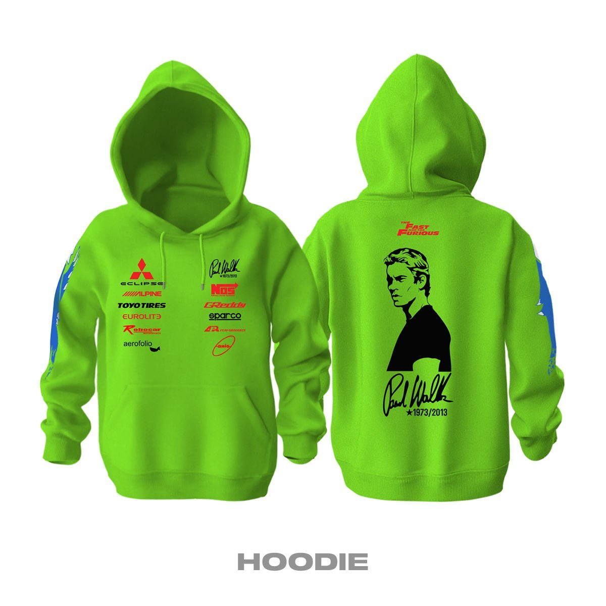 Paul Walker: Mitsubishi Eclipse Kapüşonlu Hoodie