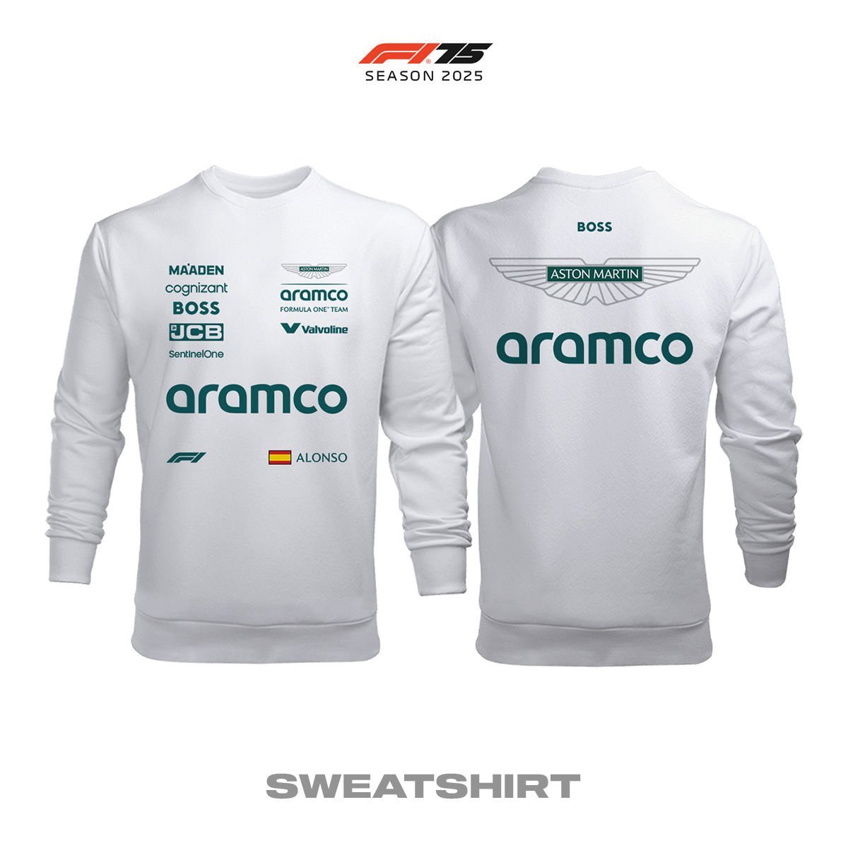Aston Martin F1 Team: AMR25 White Edition 2025 Sweatshirt