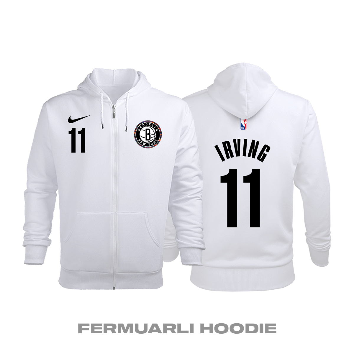 Brooklyn Nets: City Edition 2019/2020 Fermuarlı Kapüşonlu Hoodie 4XL