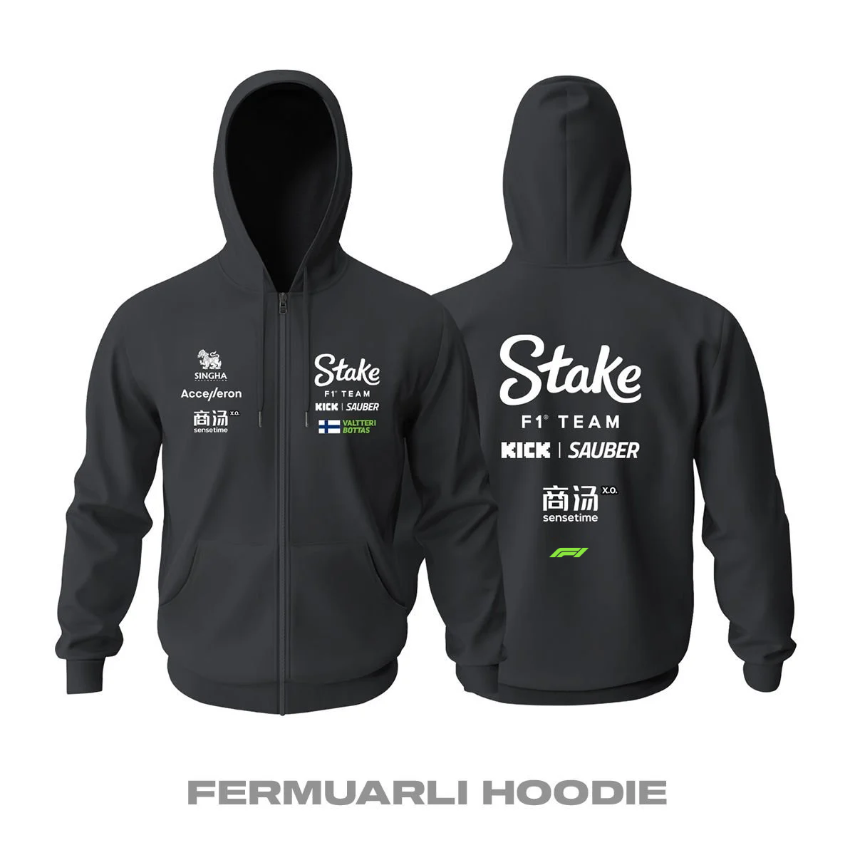 Stake F1 Team: Kick Sauber C44 Edition Fermuarlı Hoodie
