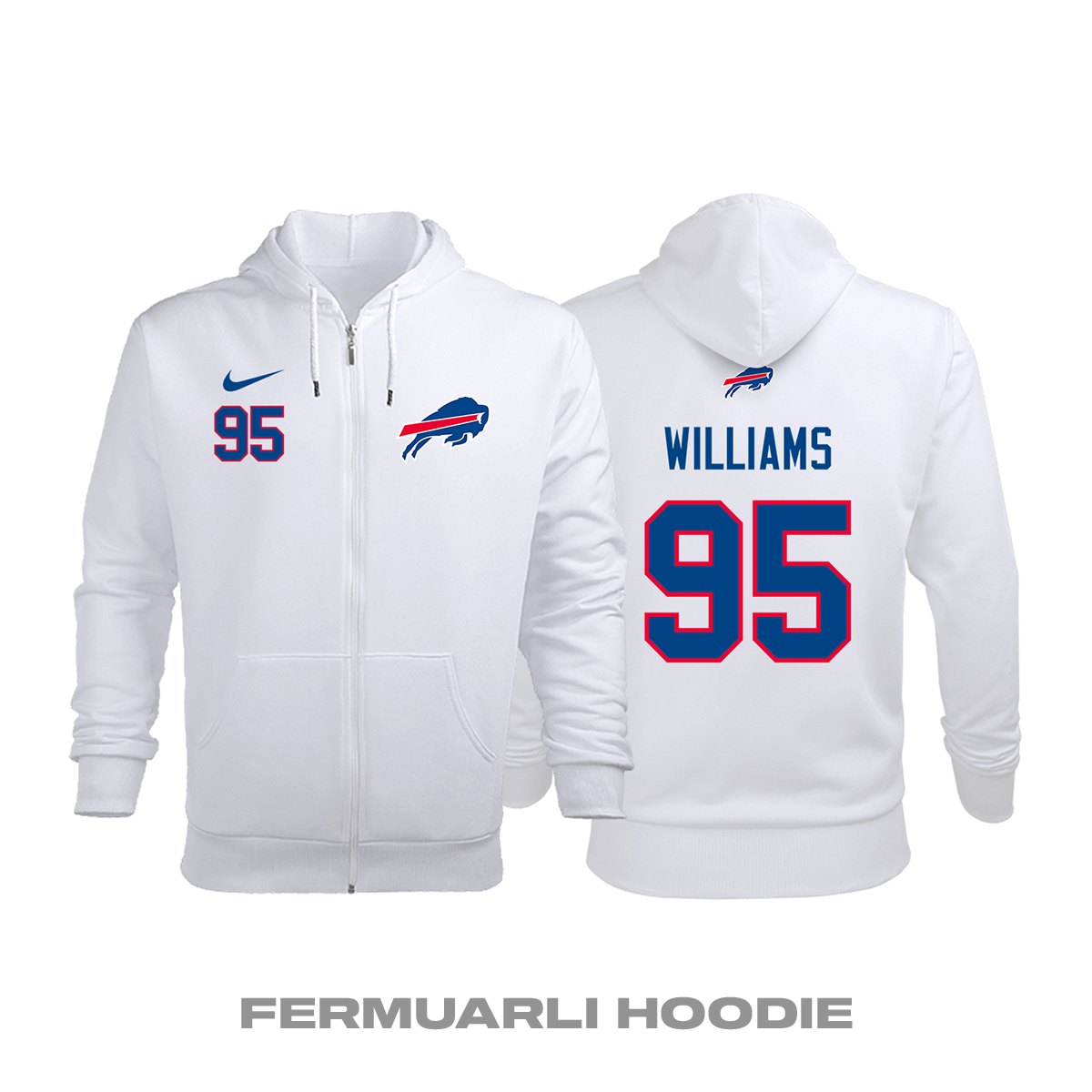 Buffalo Bills: Road Edition 2020/2021 Fermuarlı Kapüşonlu Hoodie 4XL