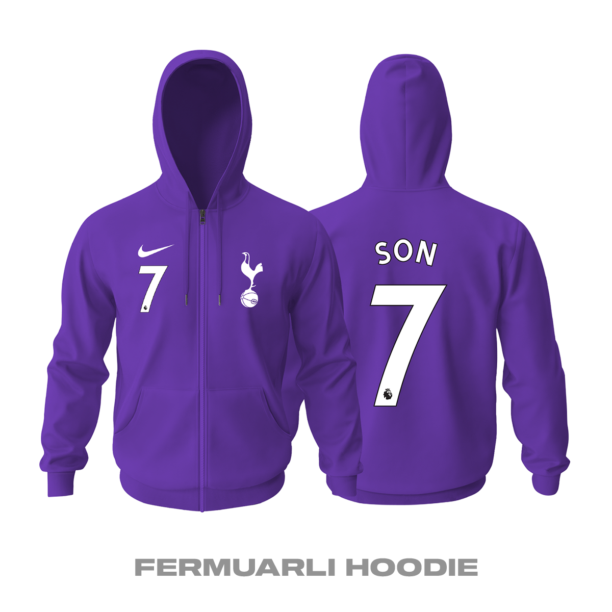 Tottenham Hotspur: Third Edition 2021/2022 Fermuarlı Kapüşonlu Hoodie 2XL