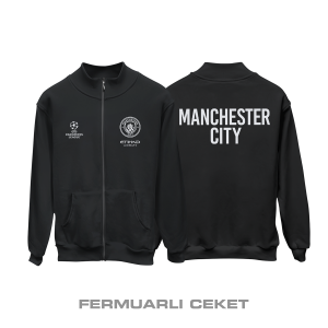 Manchester City: Club Culture Series - Black Edition Fermuarlı Ceket