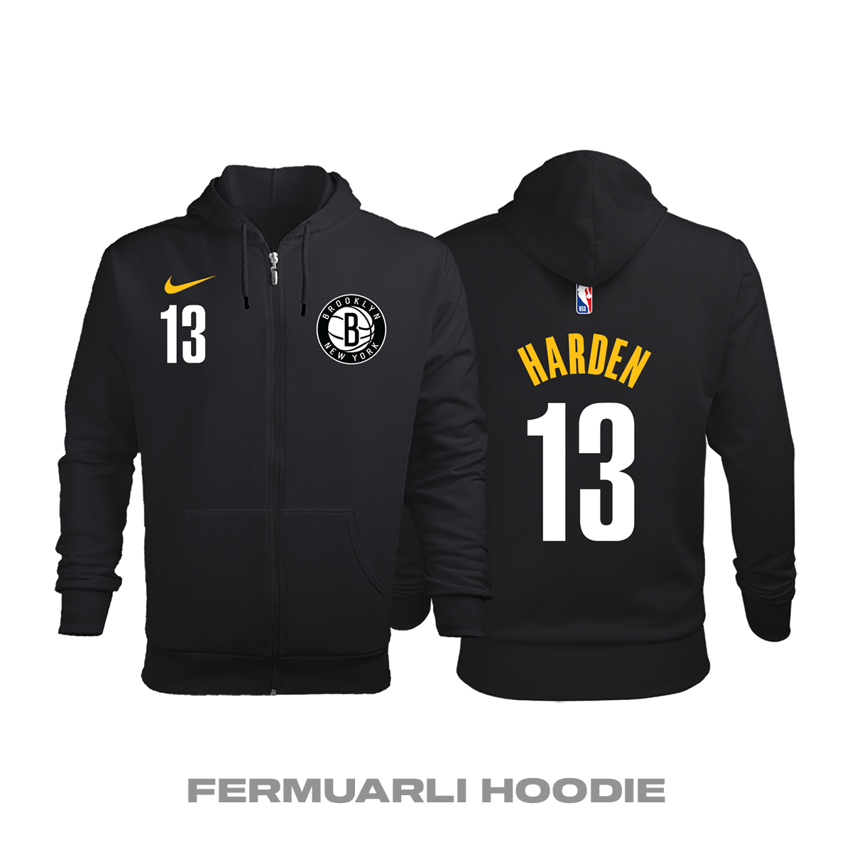 Brooklyn Nets: City Edition 2020/2021 Fermuarlı Kapüşonlu Hoodie 3XL