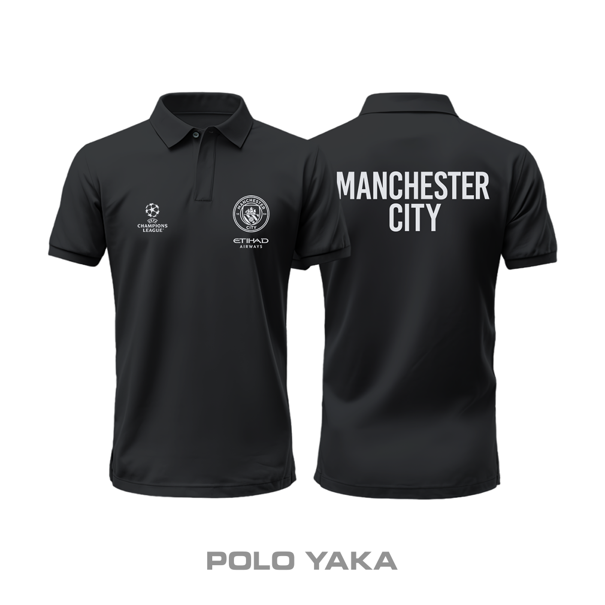 Manchester City: Club Culture Series - Black Edition Polo Yaka