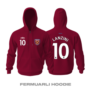 West Ham United: Home Edition 2021/2022 Fermuarlı Kapüşonlu Hoodie S