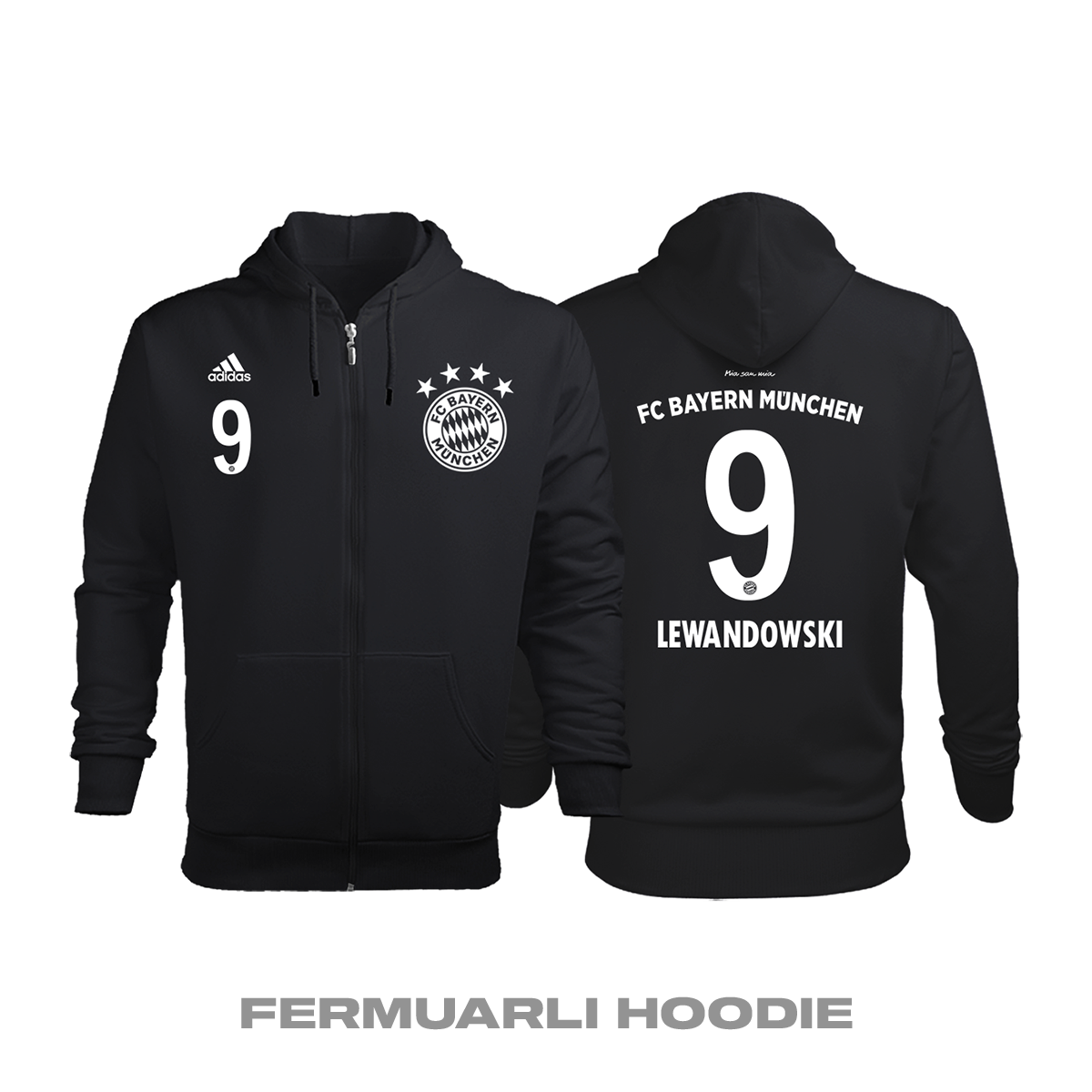 Bayern Münih: Third Edition 2020/2021 Fermuarlı Kapüşonlu Hoodie L