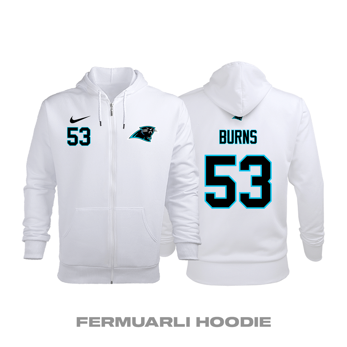 Carolina Panthers: Road Edition 2020/2021 Fermuarlı Kapüşonlu Hoodie 4XL