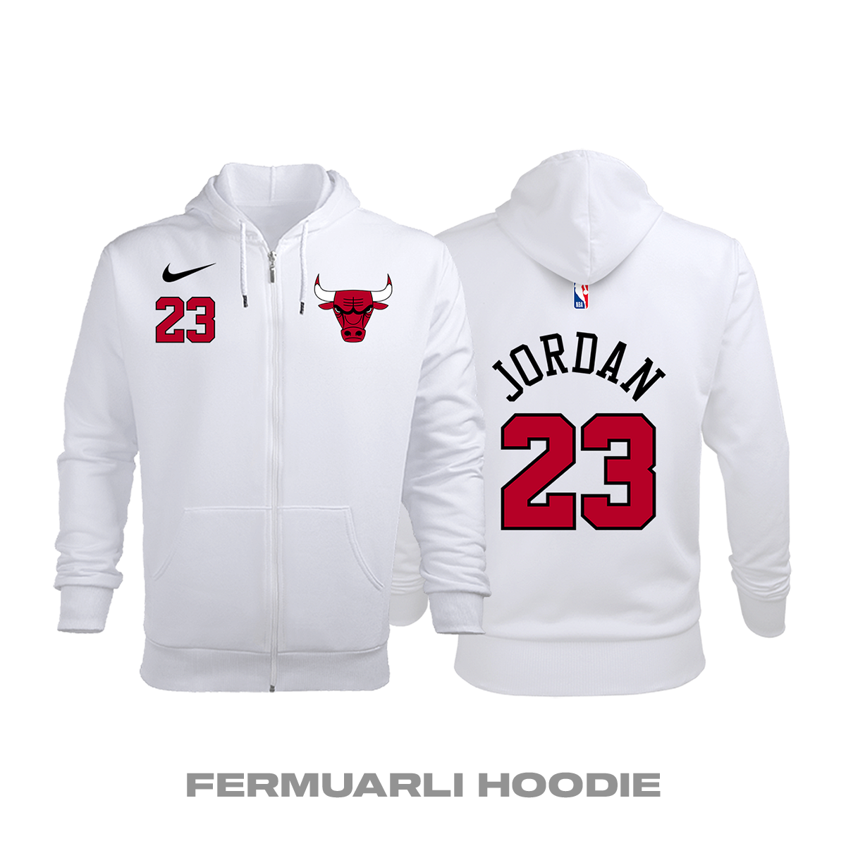 Chicago Bulls: Association Edition 2017/2018 Fermuarlı Kapüşonlu Hoodie L