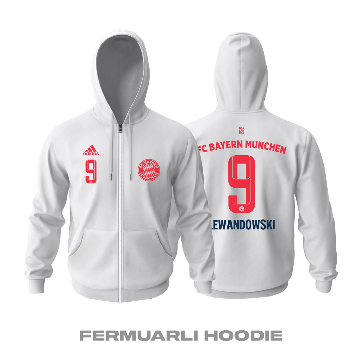 Bayern Münih: Third Edition 2021/2022 Fermuarlı Kapüşonlu Hoodie L