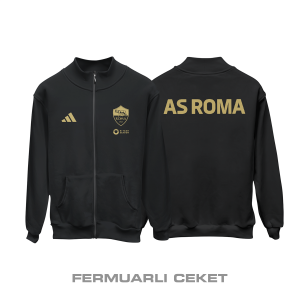 AS Roma: Club Culture Series - Black Edition Fermuarlı Ceket