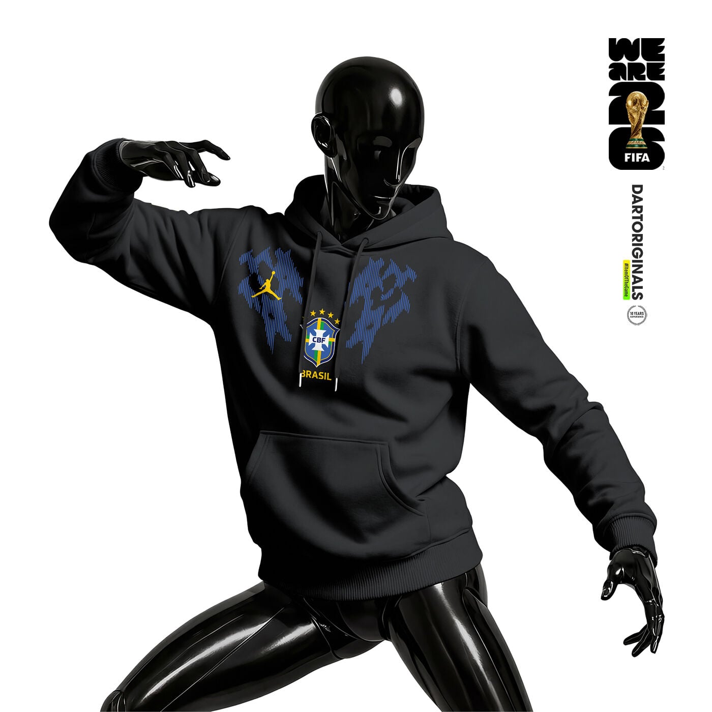 Brazil: Black Edition - FIFA World Cup™ 2026 Kapüşonlu Hoodie