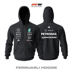 AMG Petronas F1 Team: W16 Black Edition 2025 Fermuarlı Hoodie