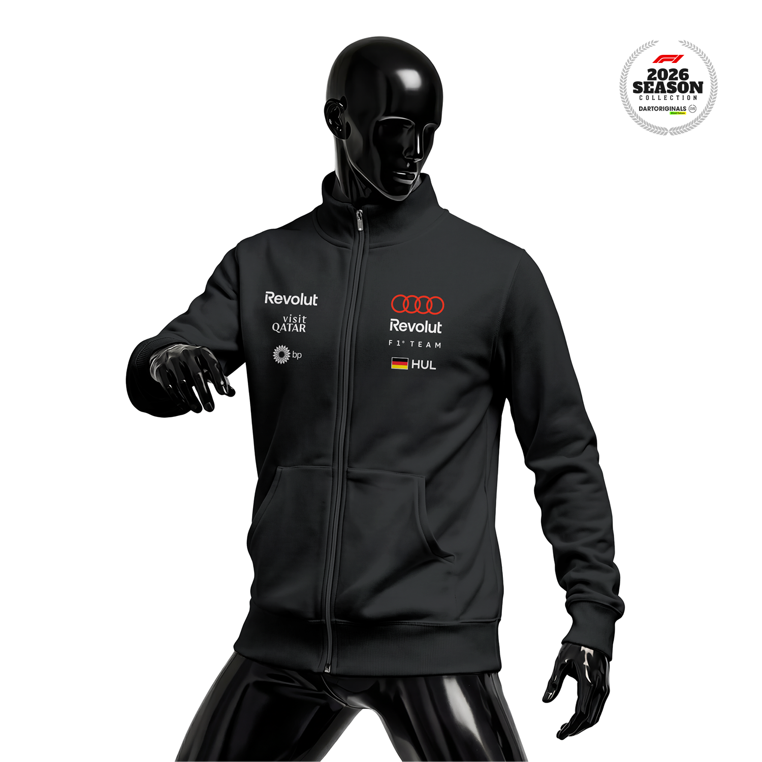 Audi Revolut F1 Team: R26 - Black Edition 2026 Fermuarlı Ceket
