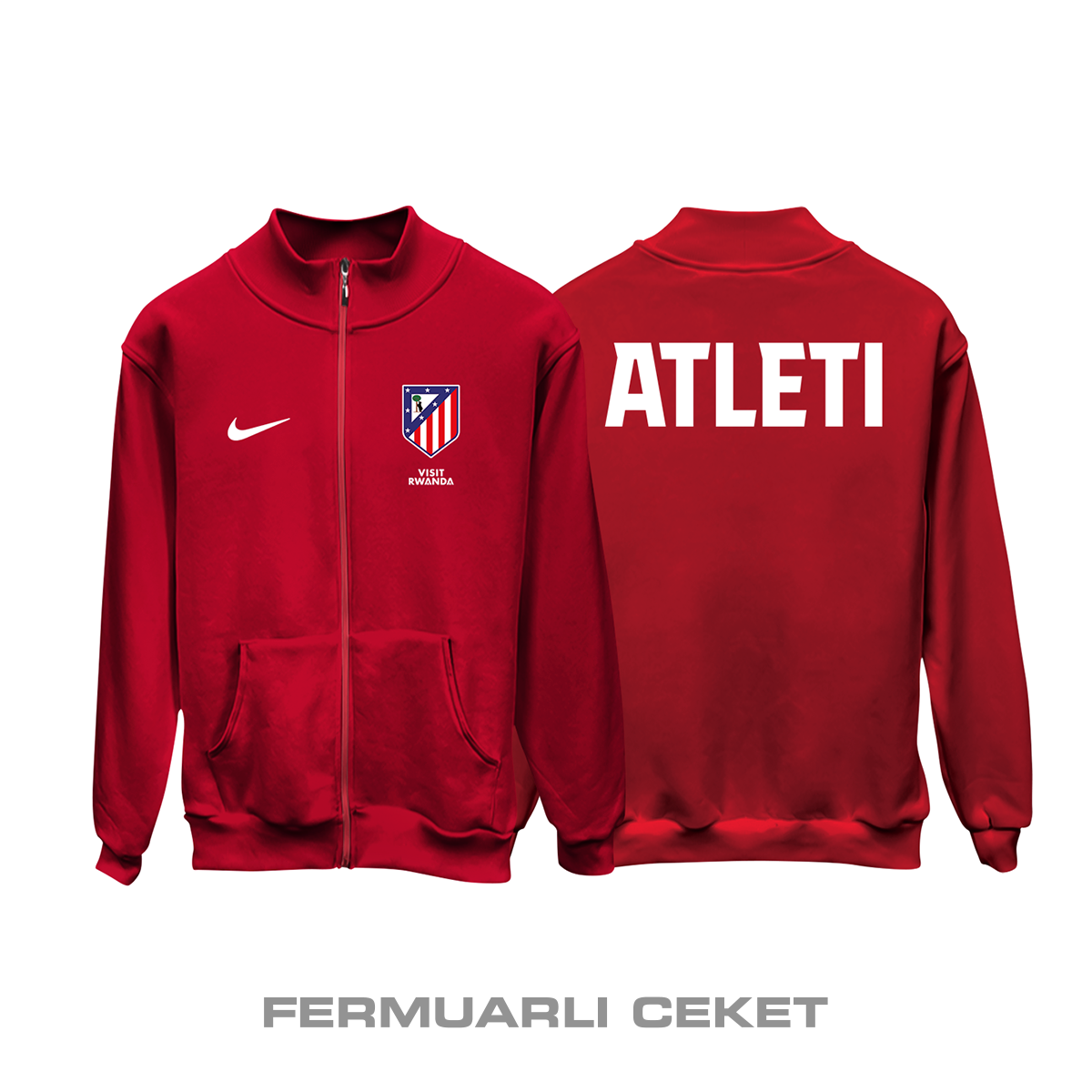 Atlético Madrid: Club Culture Series - Red Edition Fermuarlı Ceket