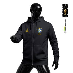 Brazil: Black Edition - FIFA World Cup™ 2026 Fermuarlı Kapüşonlu Hoodie