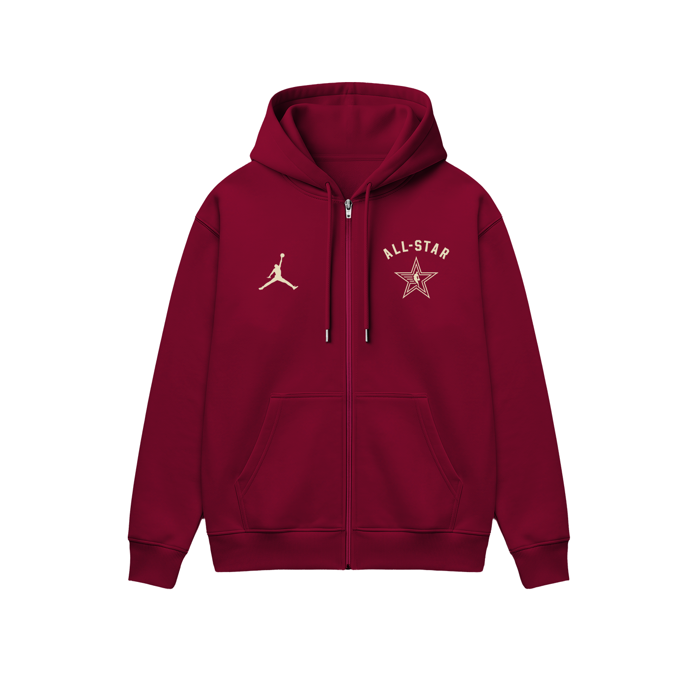 NBA All-Star: Claret Edition 2K24 Fermuarlı Kapüşonlu Hoodie