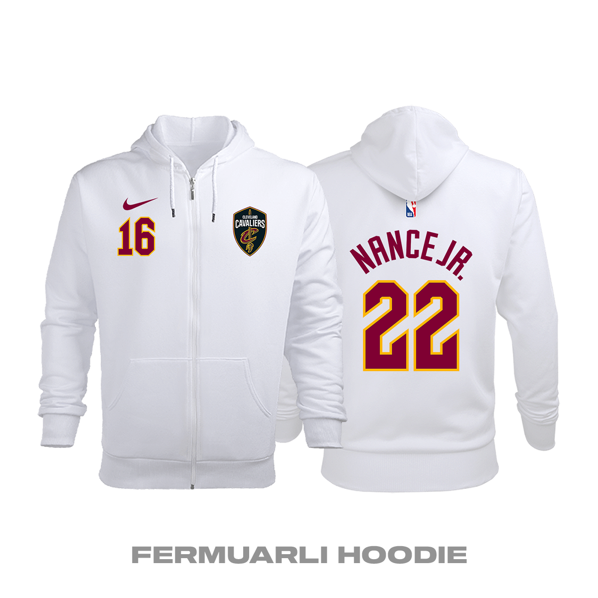 Cleveland Cavaliers: Association Edition 2017/2018 Fermuarlı Kapüşonlu Hoodie XS