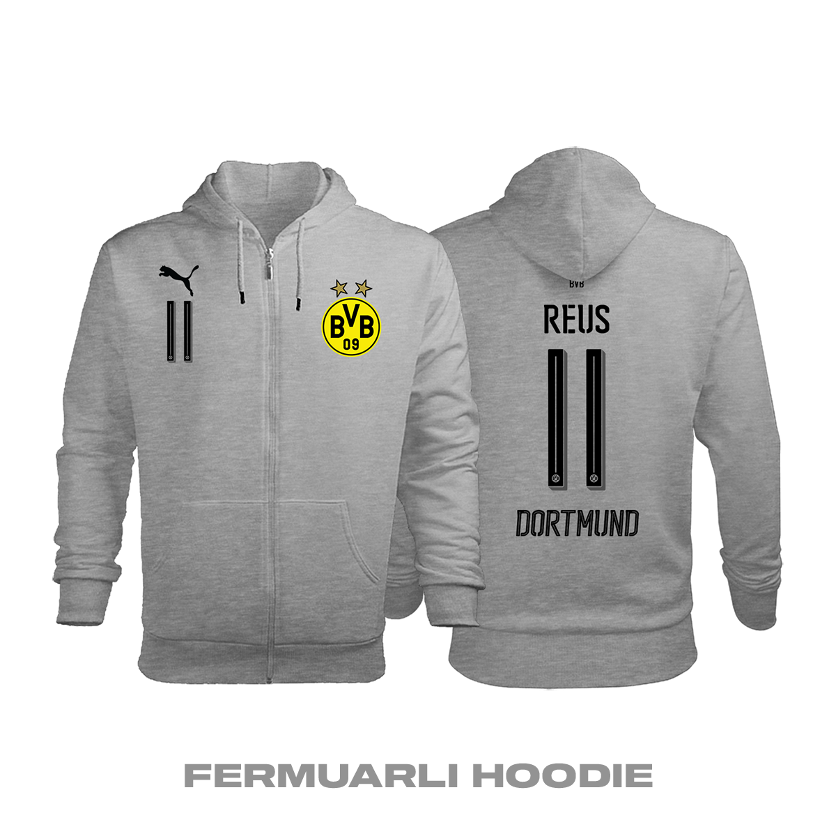 Borussia Dortmund: Third Edition 2017/2018 Fermuarlı Kapüşonlu Hoodie L