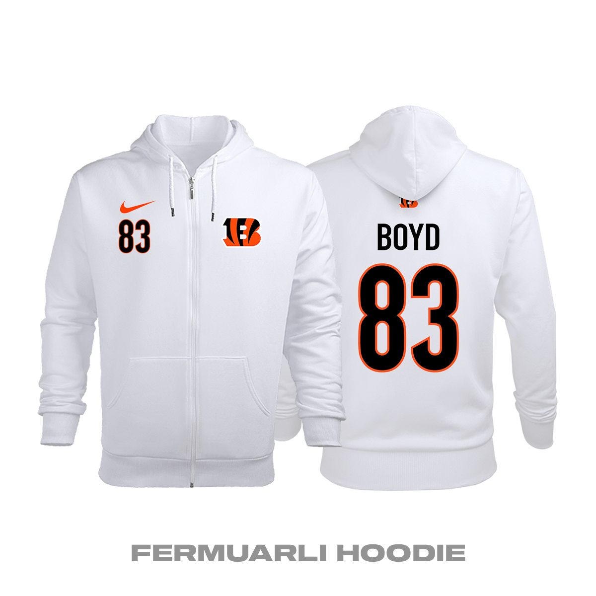 Cincinnati Bengals: Road Edition 2020/2021 Fermuarlı Kapüşonlu Hoodie XL