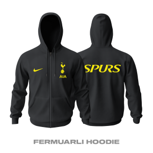 Tottenham: Club Culture Series - Black Edition Fermuarlı Hoodie