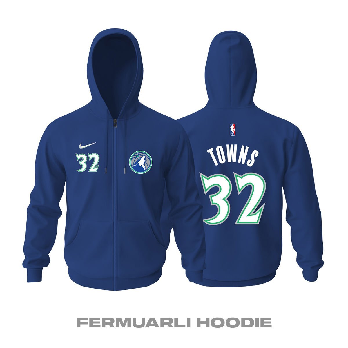 Minnesota Timberwolves: City Edition 2021/2022 Fermuarlı Kapüşonlu Hoodie