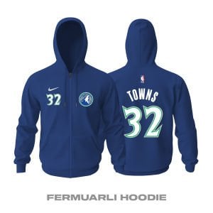 Minnesota Timberwolves: City Edition 2021/2022 Fermuarlı Kapüşonlu Hoodie