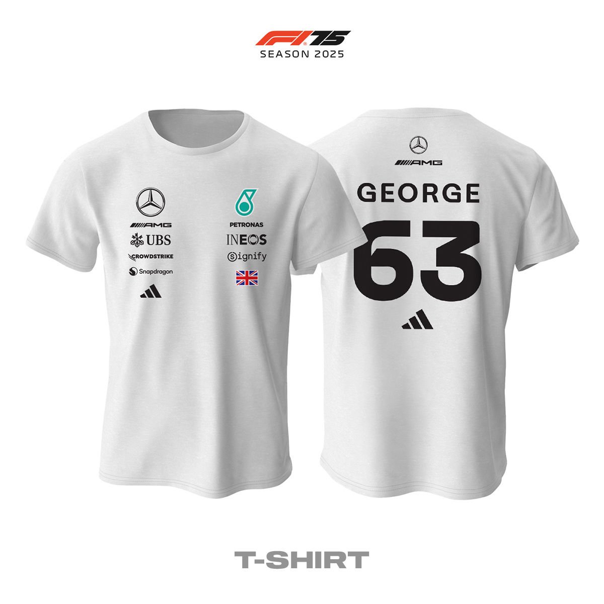 AMG Petronas F1 Team: W16 White Crew Edition 2025 Tişört
