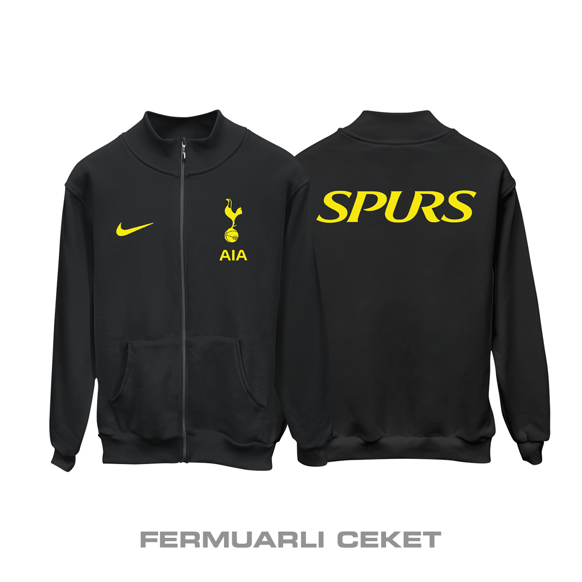 Tottenham: Club Culture Series - Black Edition Fermuarlı Ceket
