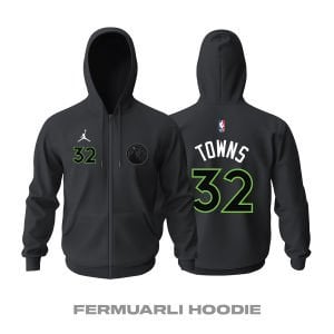 Minnesota Timberwolves: Statement Edition 2022/2023 Fermuarlı Kapüşonlu Hoodie