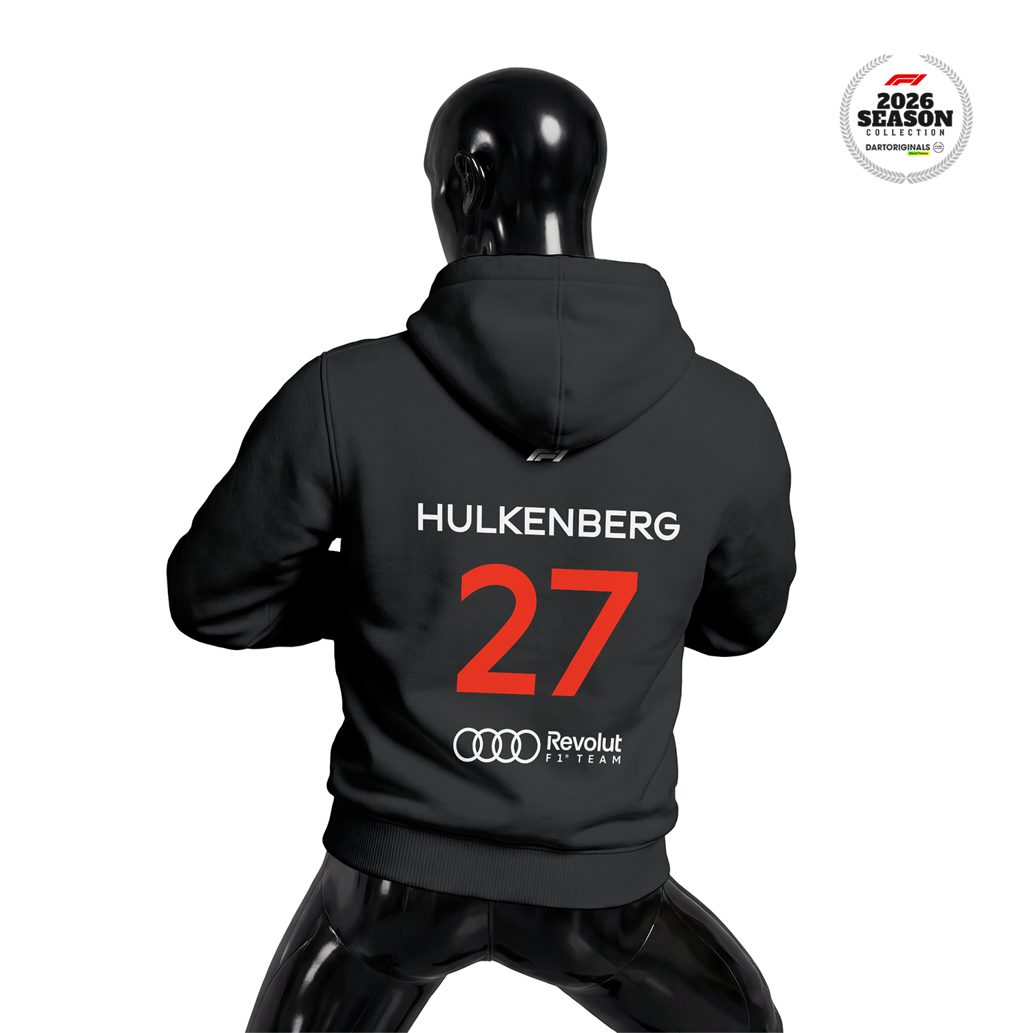 Audi Revolut F1 Team: R26 - Crew Edition Black 2026 Kapüşonlu Hoodie