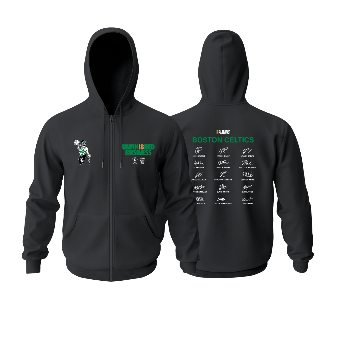 Celtics: Unfinished Business - 2023 NBA Playoffs Edition - Fermuarlı Hoodie