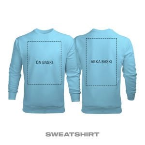 Kişisel Baskı - Buz Mavi Sweatshirt