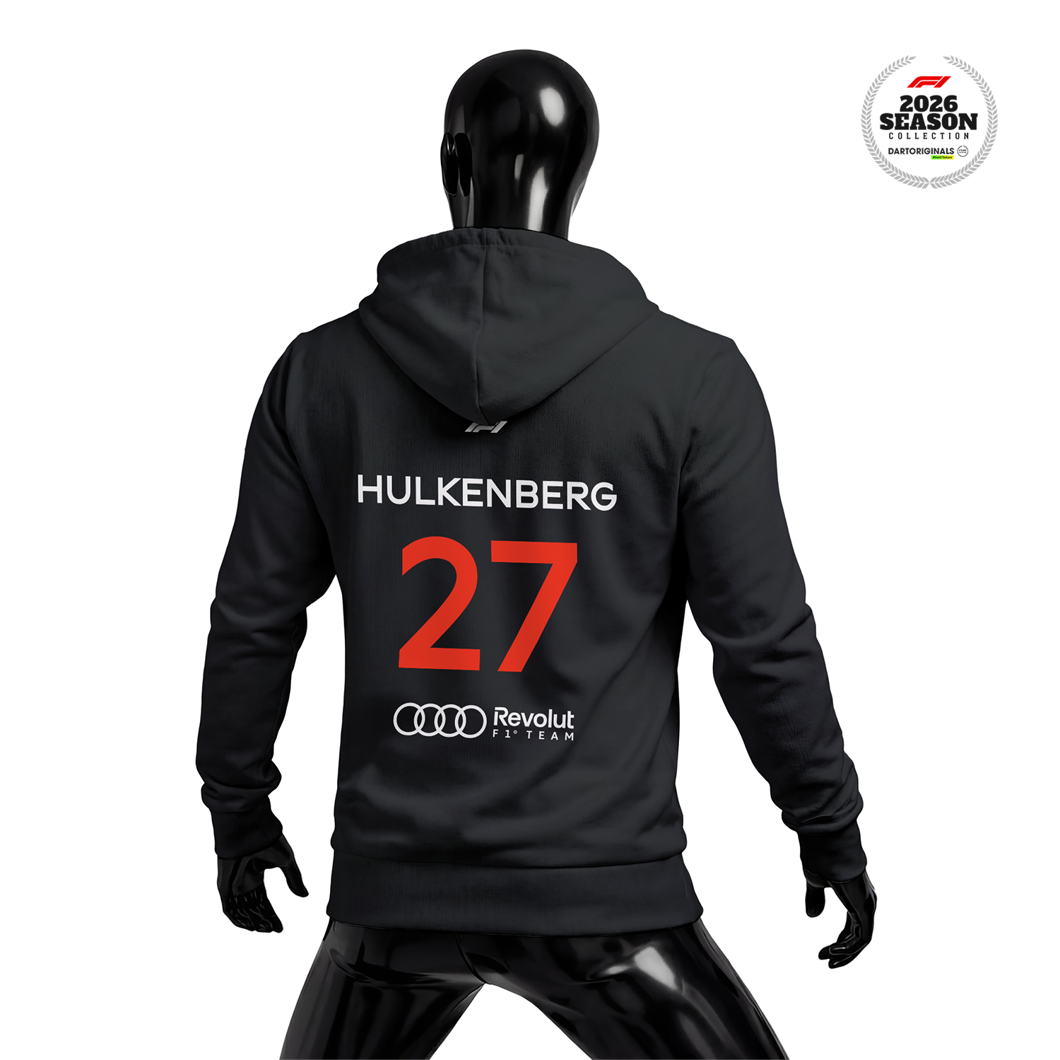 Audi Revolut F1 Team: R26 - Crew Edition Black 2026 Fermuarlı Hoodie