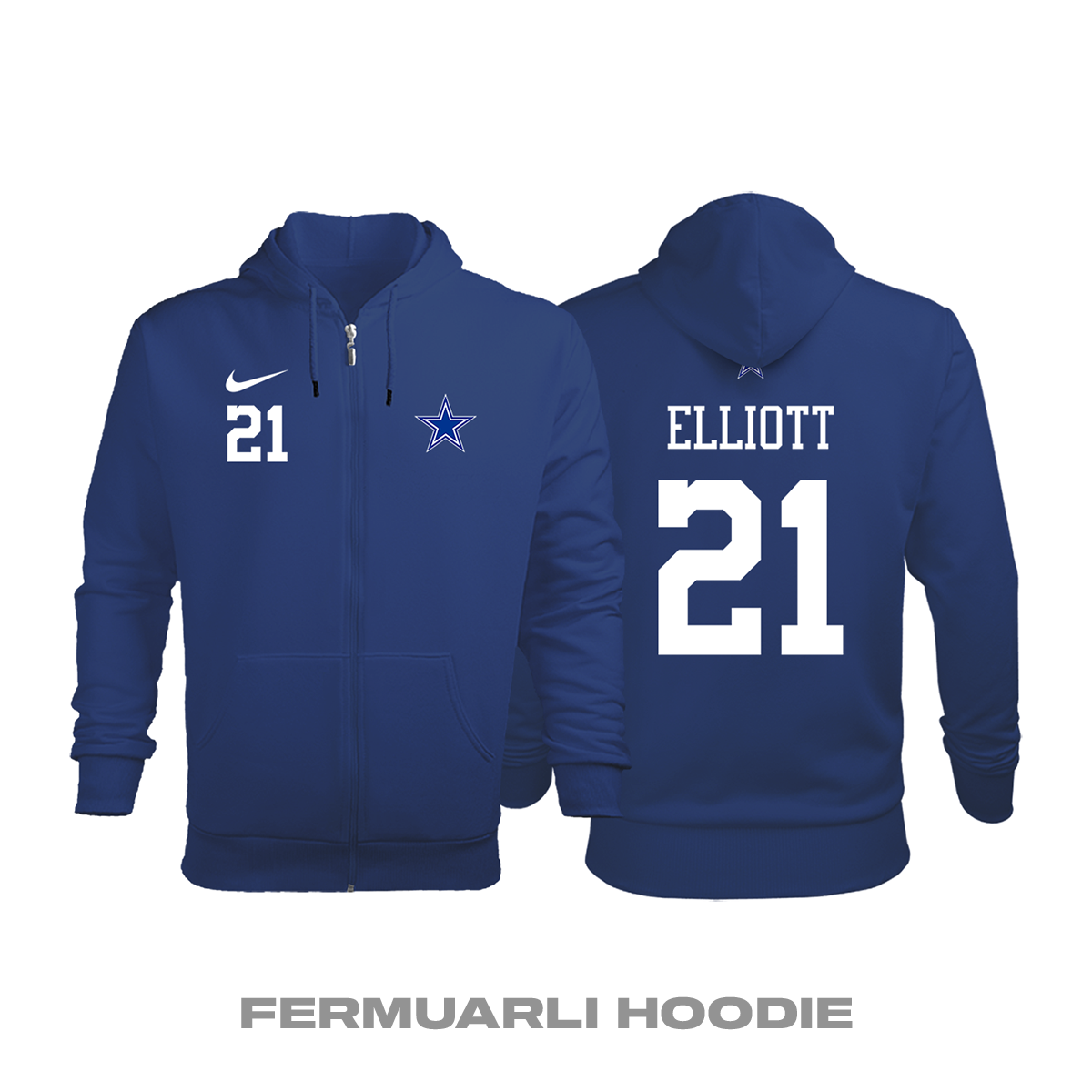 Dallas Cowboys: Alternate Edition 2020/2021 Fermuarlı Kapüşonlu Hoodie 4XL
