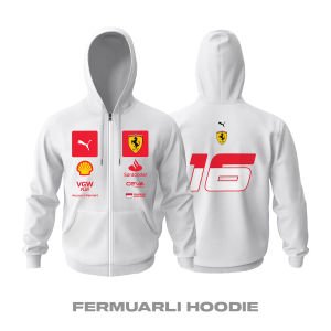 Scuderia Ferrari: Monaco GP Edition 2023 Fermuarlı Kapüşonlu Hoodie 2XL